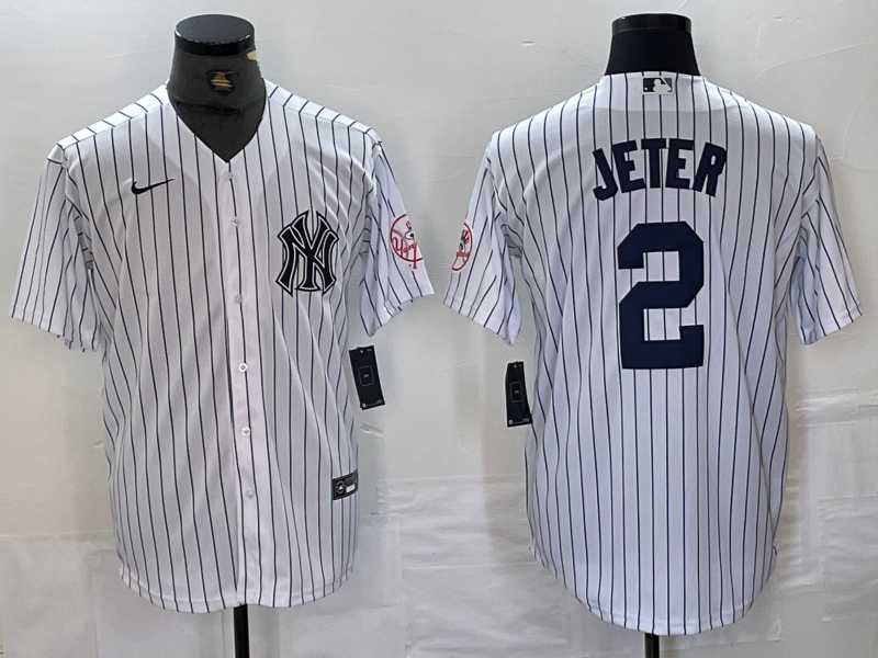Men's New York Yankees #2 Derek Jeter Name White With Patch 2024 Cool Base Stitched Jersey,We sell and wholesale Men's New York Yankees #2 Derek Jeter Name White With Patch 2024 Cool Base Stitched Jersey on line form chian!